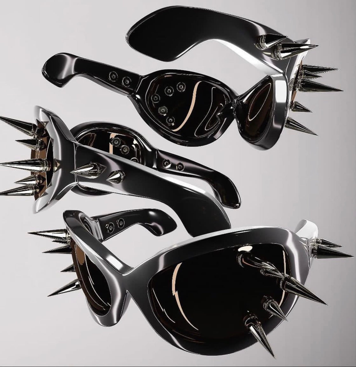 spiked goggles Xyberpunk 3D Spiked Sunglasses