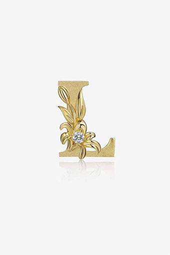 Alligator Jesus Flower Fables Diamond Gold Letter L Pendant