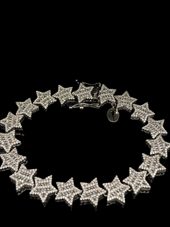 ICED OUT STARS CHAIN BRACELET