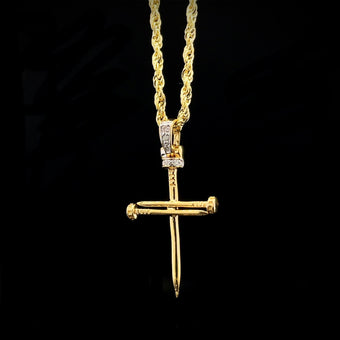 14K Nail Cross Pendant by Alligator Jesus