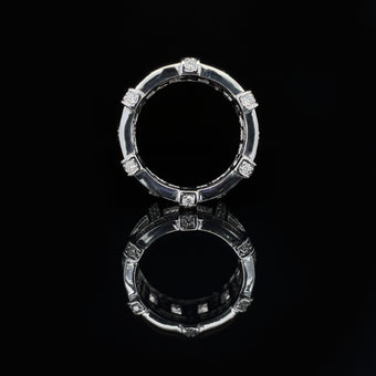 18K White Gold Interweaving Ring w/ Diamonds by Alligator Jesus