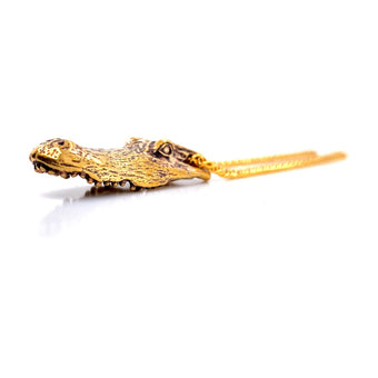 Alligator Head Gold Pendant by Alligator Jesus