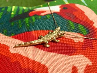 Alligator Jesus Double Headed Gator Pendant Necklace