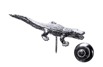 Alligator Jesus Gator Pin Silver