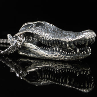 Alligator Jesus Gator Skull Pendant