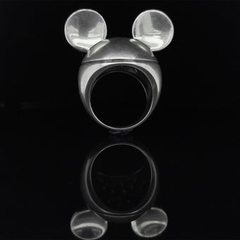 Alligator Jesus Mickey Mouse Skull Ring