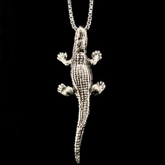 Alligator Jesus Pendant Necklace