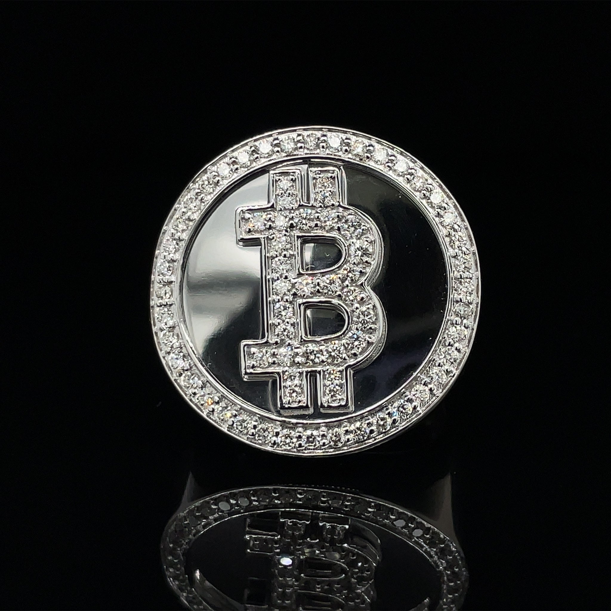 Bitcoin Ring w/ 1ct VS1 Diamonds