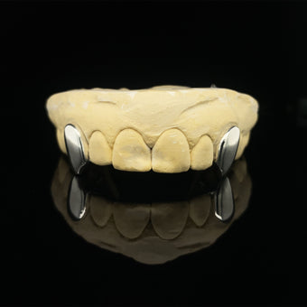 Silver Subtle Vampire Fang Grillz by Alligator Jesus
