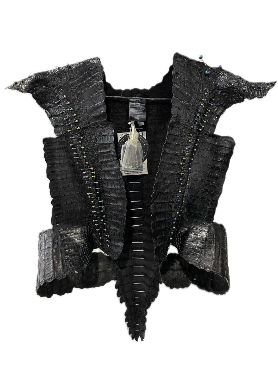 Black Crop Croc-Vest