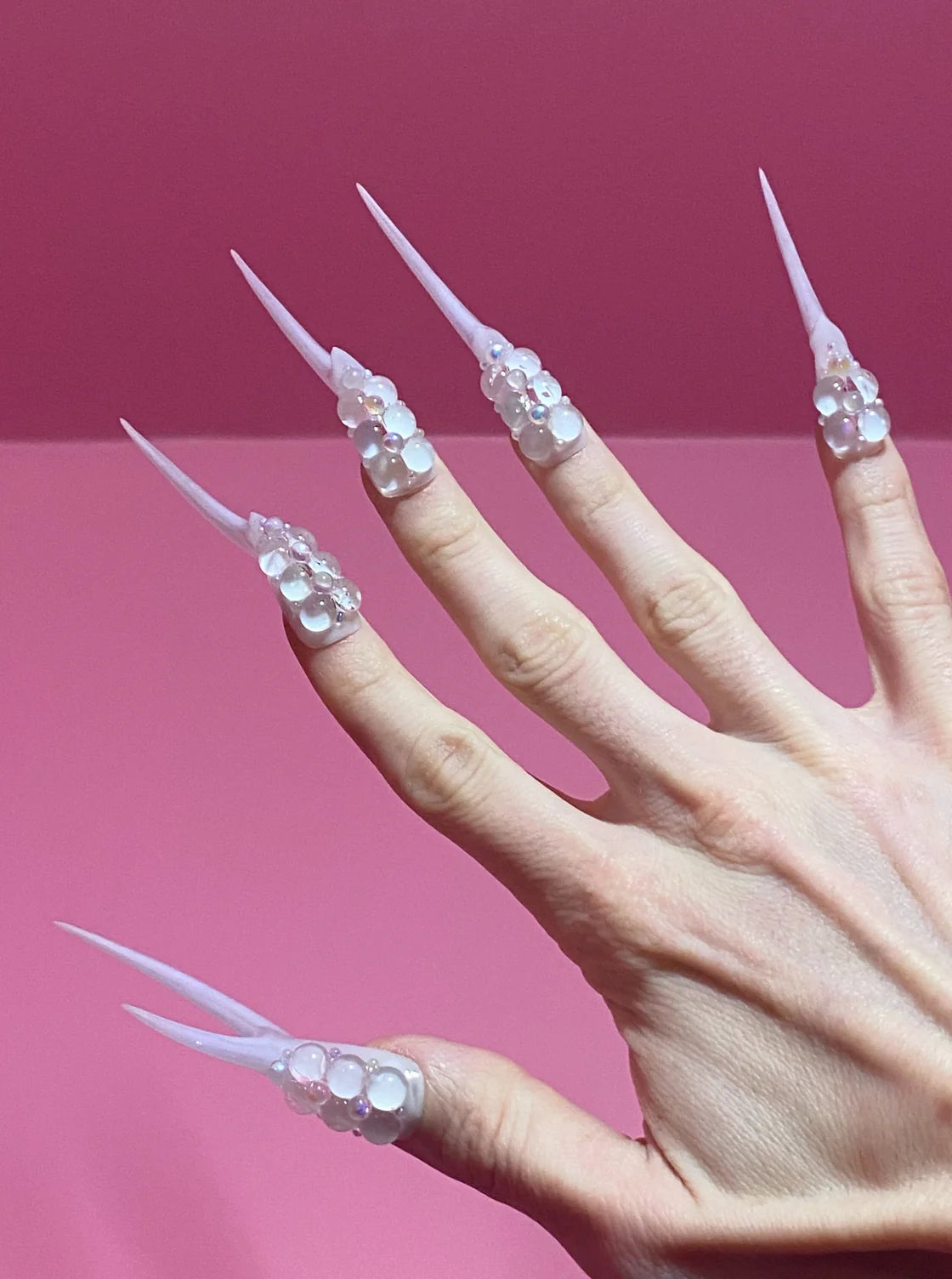 Milky Alien White Sculpted Reusable Manicure Set  (M)