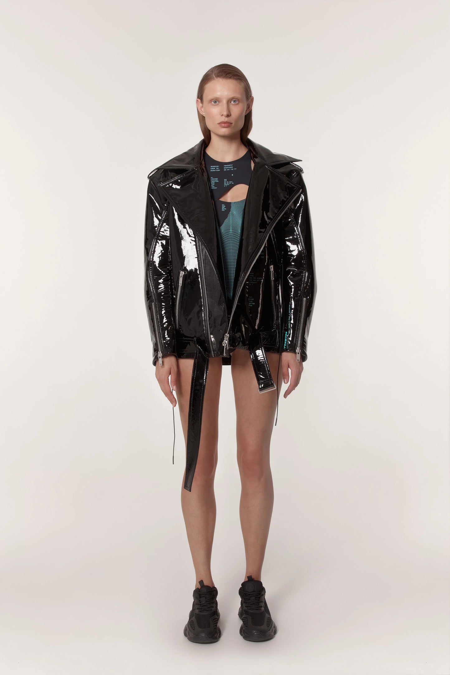 Black lacquer “Time” jacket