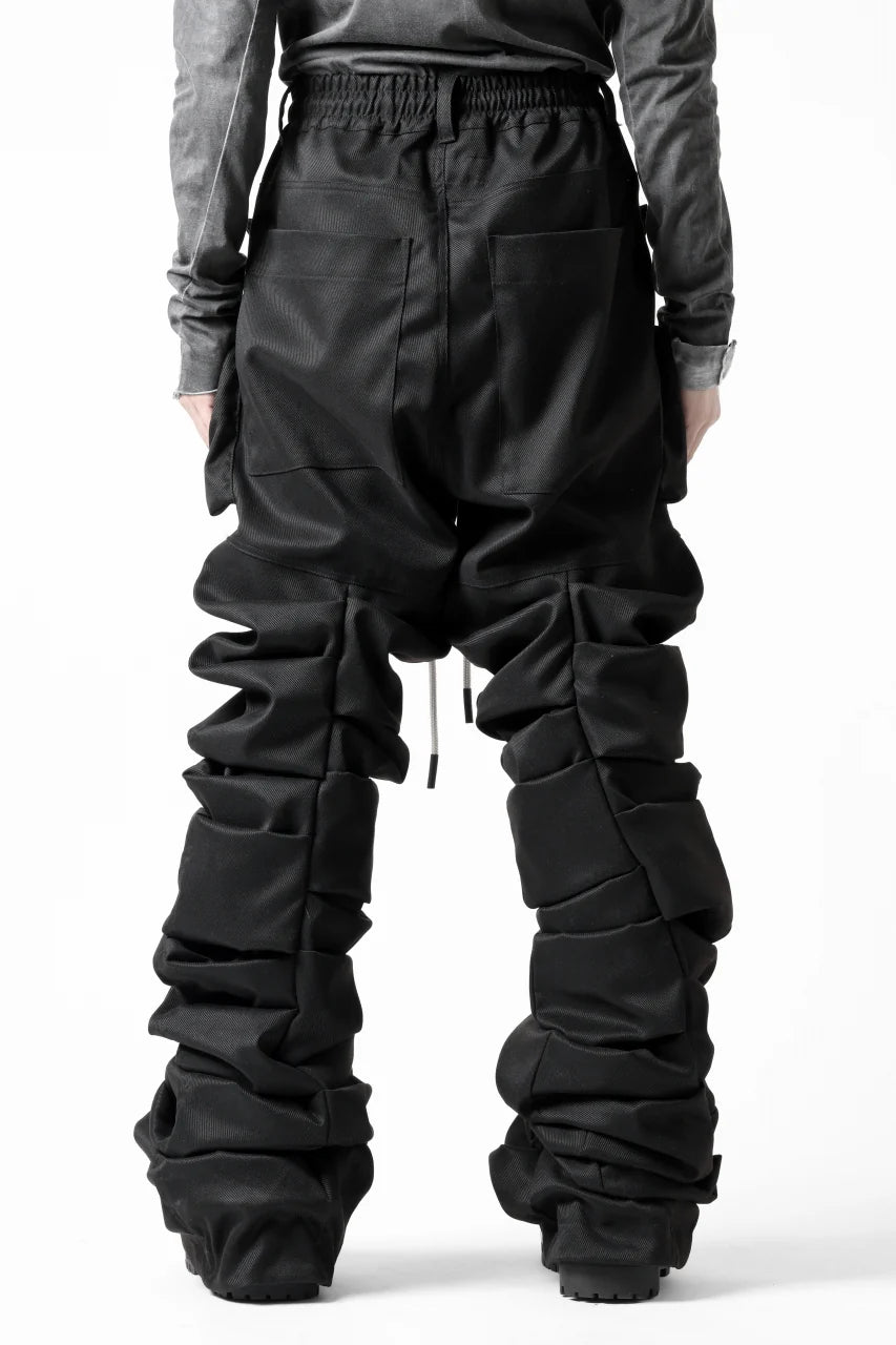 MONSTER TUCK FLARE BAGGY PANTS / LUX PES TWILL (BLACK)
