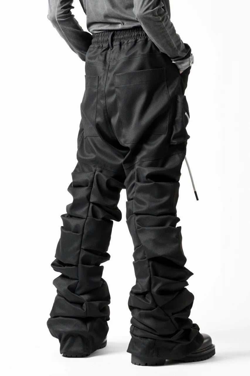 MONSTER TUCK FLARE BAGGY PANTS / LUX PES TWILL (BLACK)