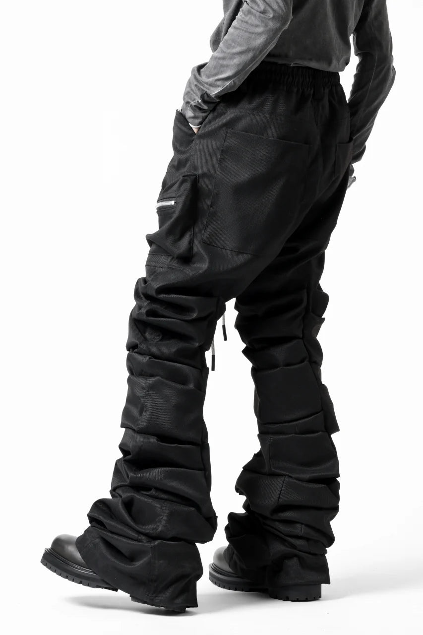 MONSTER TUCK FLARE BAGGY PANTS / LUX PES TWILL (BLACK)