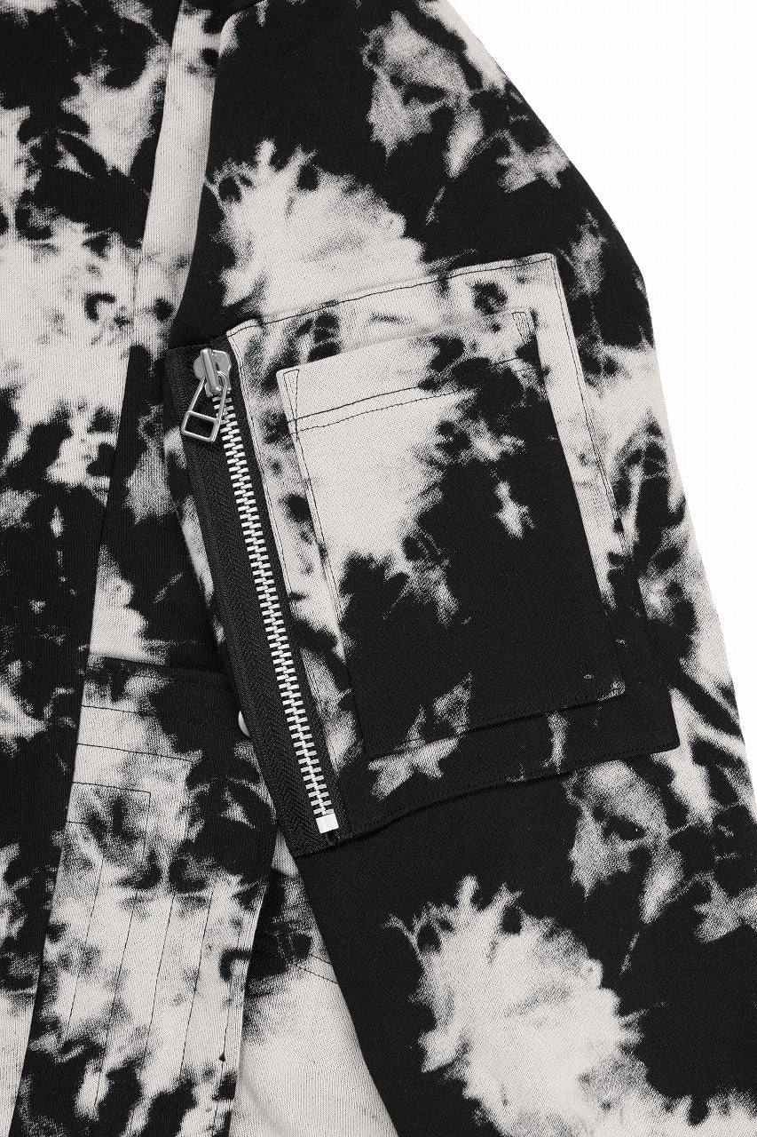 CARGO HOODED TOPS / MOTTLED DYING (BLACK x IVORY)