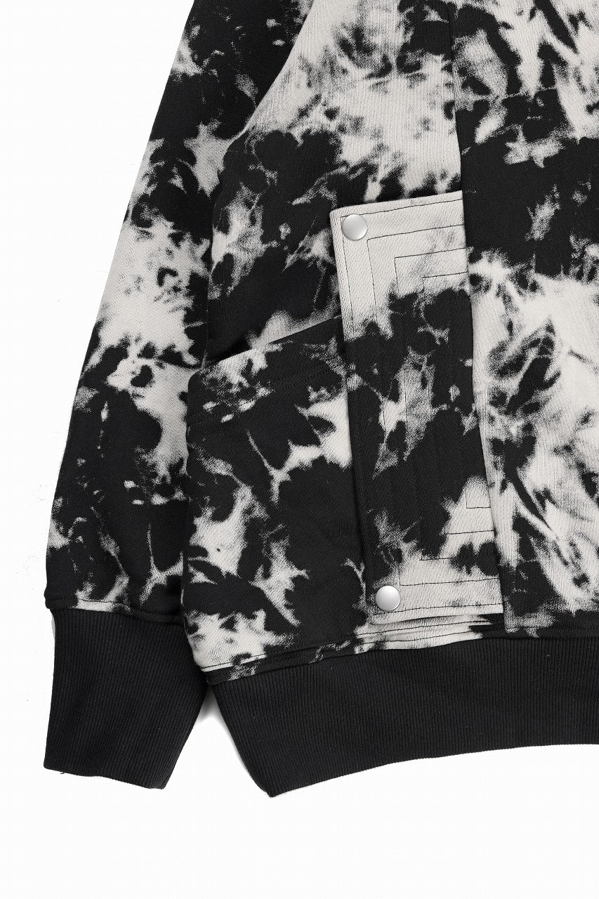 CARGO HOODED TOPS / MOTTLED DYING (BLACK x IVORY)