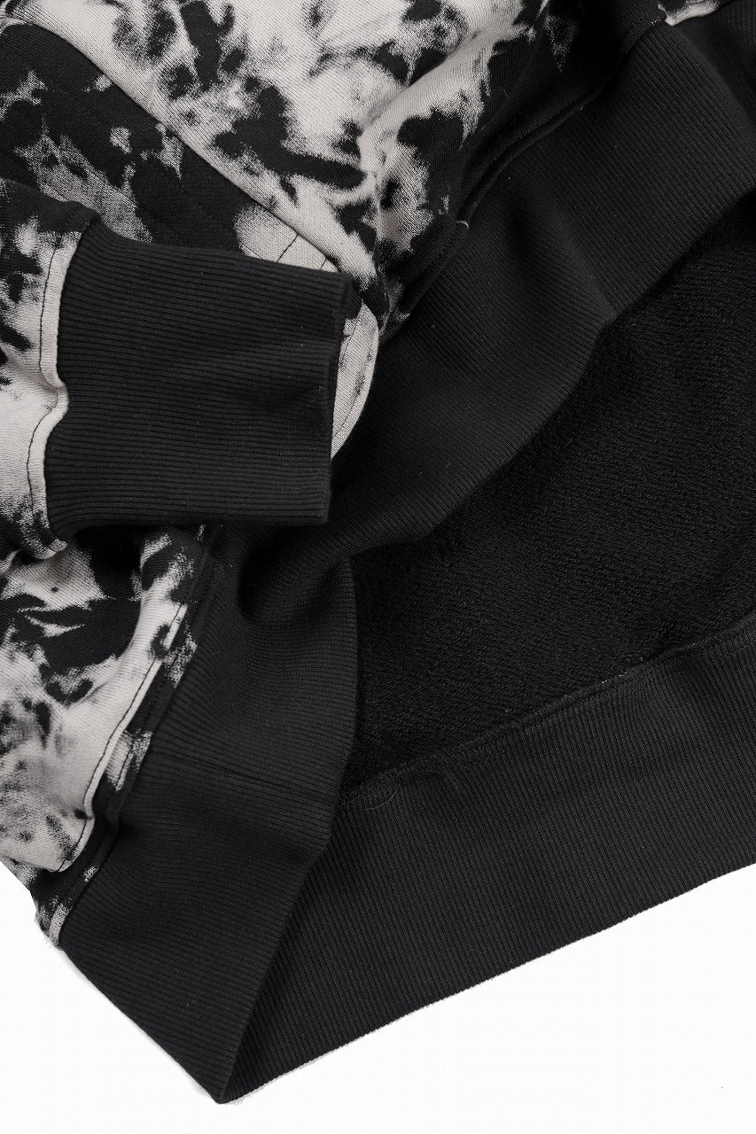 CARGO HOODED TOPS / MOTTLED DYING (BLACK x IVORY)