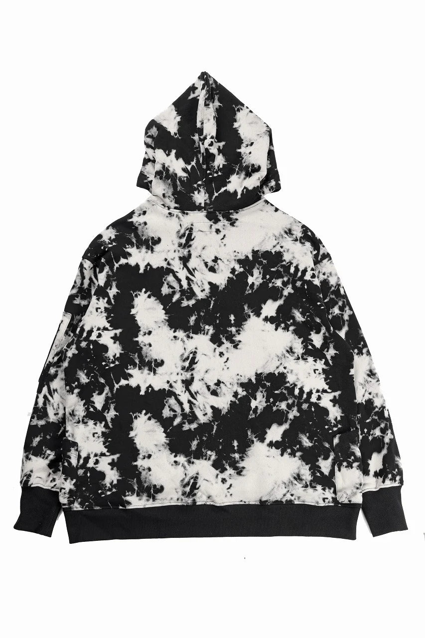 CARGO HOODED TOPS / MOTTLED DYING (BLACK x IVORY)