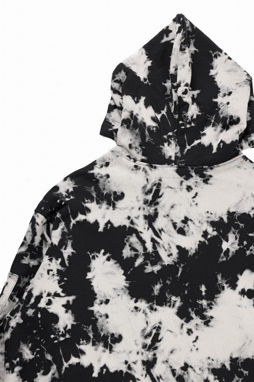 CARGO HOODED TOPS / MOTTLED DYING (BLACK x IVORY)