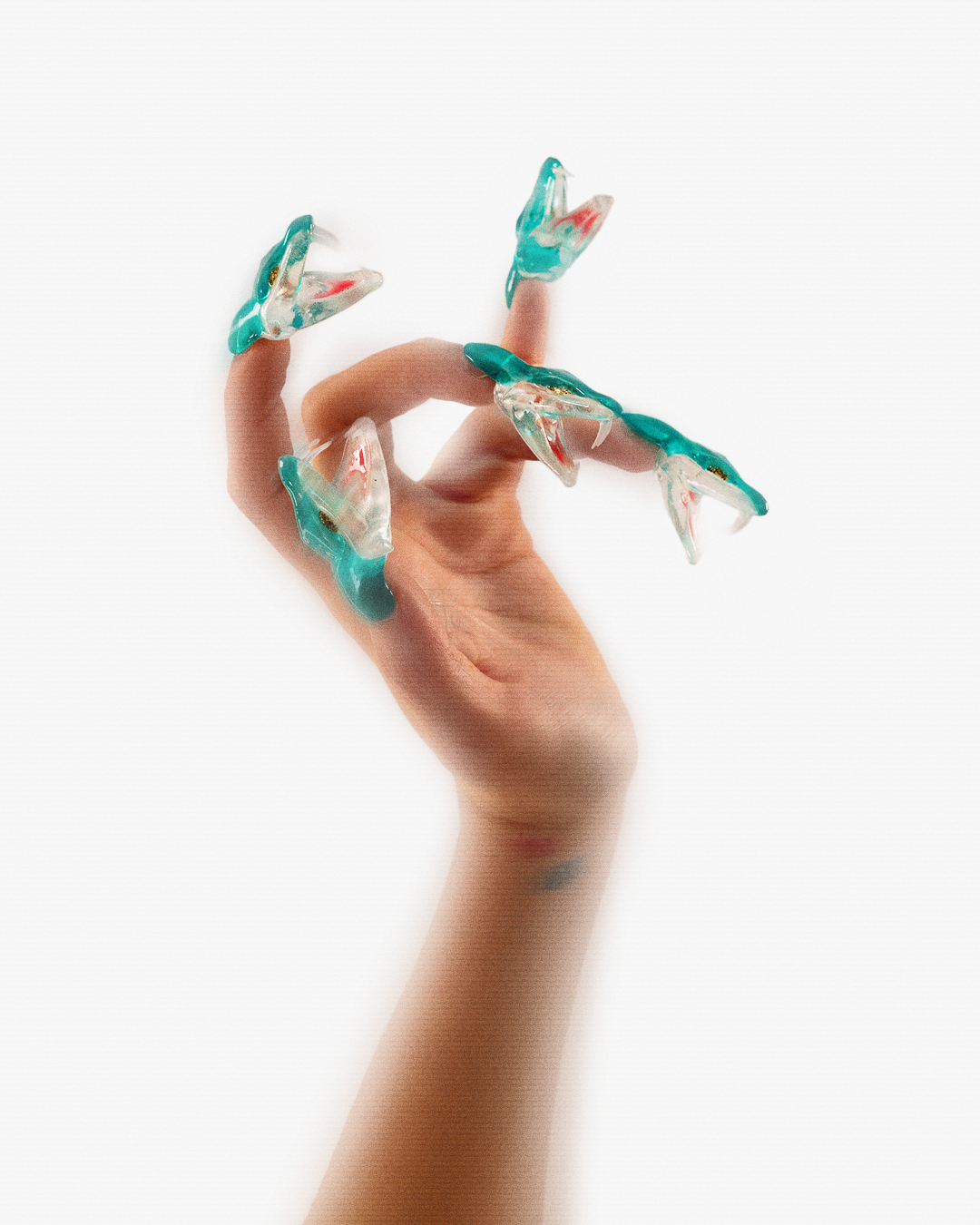 Gorgone Reptilian Head Sculpted Set of Press On Nails  (M)
