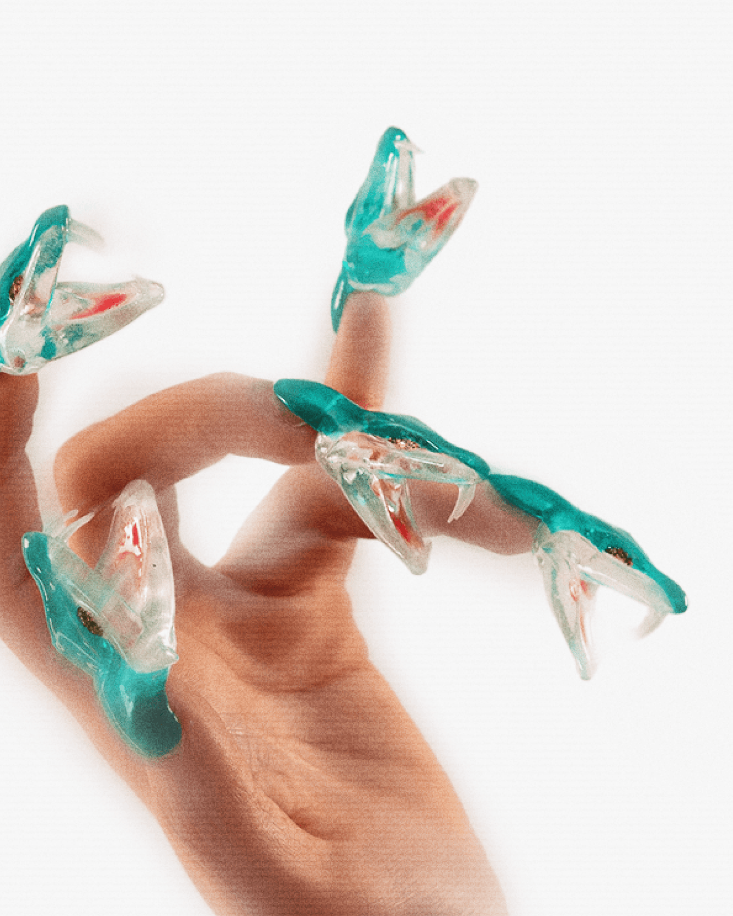 Gorgone Reptilian Head Sculpted Set of Press On Nails  (M)