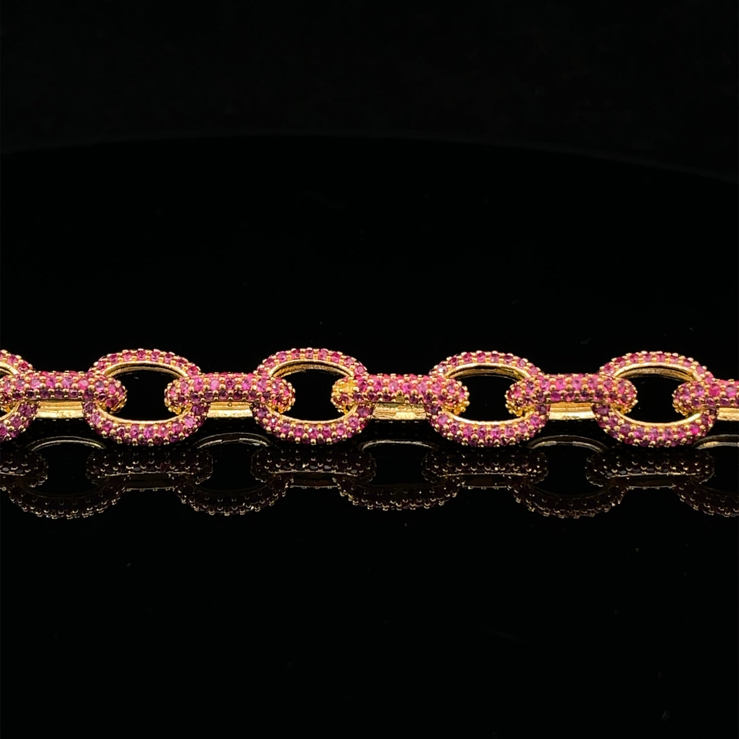 Alligator Jesus Pink Anchor Chain Bracelet