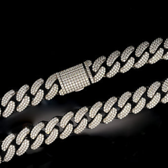Alligator Jesus ICED OUT CUBAN LINK 925 Silver CHAIN - 18MM