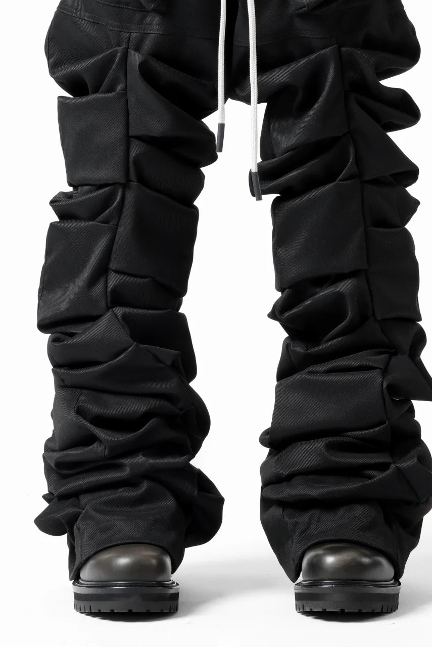 MONSTER TUCK FLARE BAGGY PANTS / LUX PES TWILL (BLACK)
