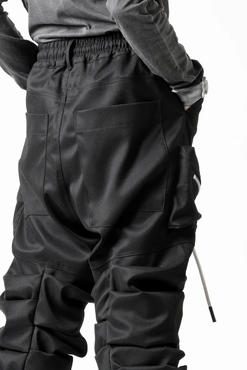 MONSTER TUCK FLARE BAGGY PANTS / LUX PES TWILL (BLACK)