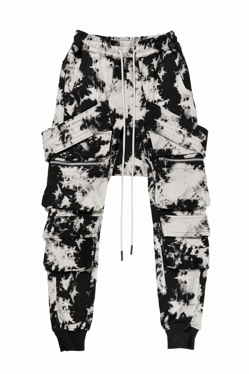 BELT CARGO SAROUEL JOGGER / MOTTLED DYING (BLACK x IVORY)