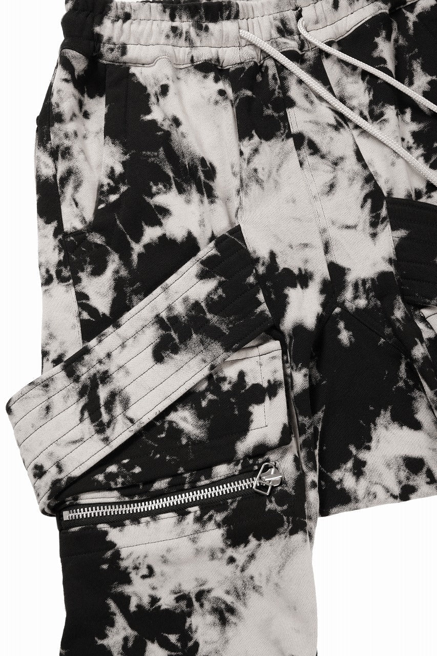 BELT CARGO SAROUEL JOGGER / MOTTLED DYING (BLACK x IVORY)
