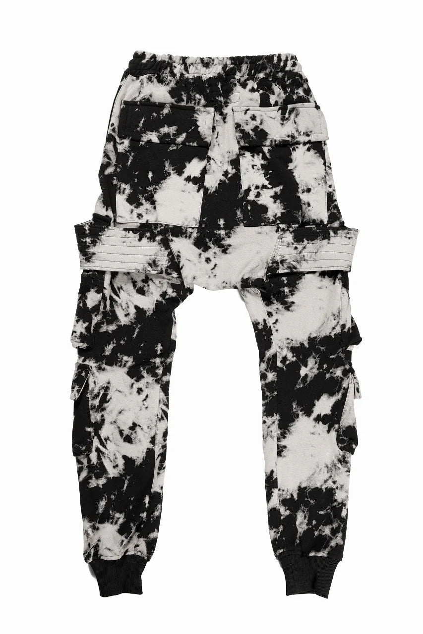 BELT CARGO SAROUEL JOGGER / MOTTLED DYING (BLACK x IVORY)