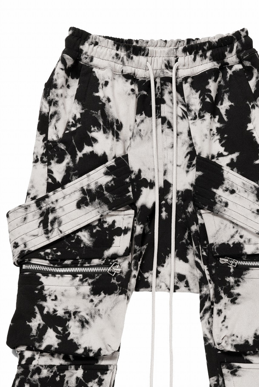 BELT CARGO SAROUEL JOGGER / MOTTLED DYING (BLACK x IVORY)