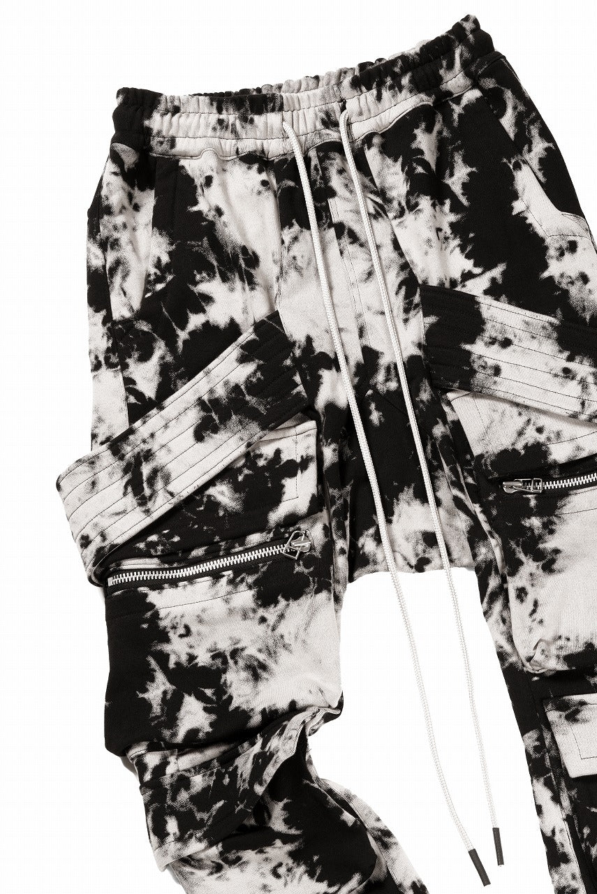 BELT CARGO SAROUEL JOGGER / MOTTLED DYING (BLACK x IVORY)