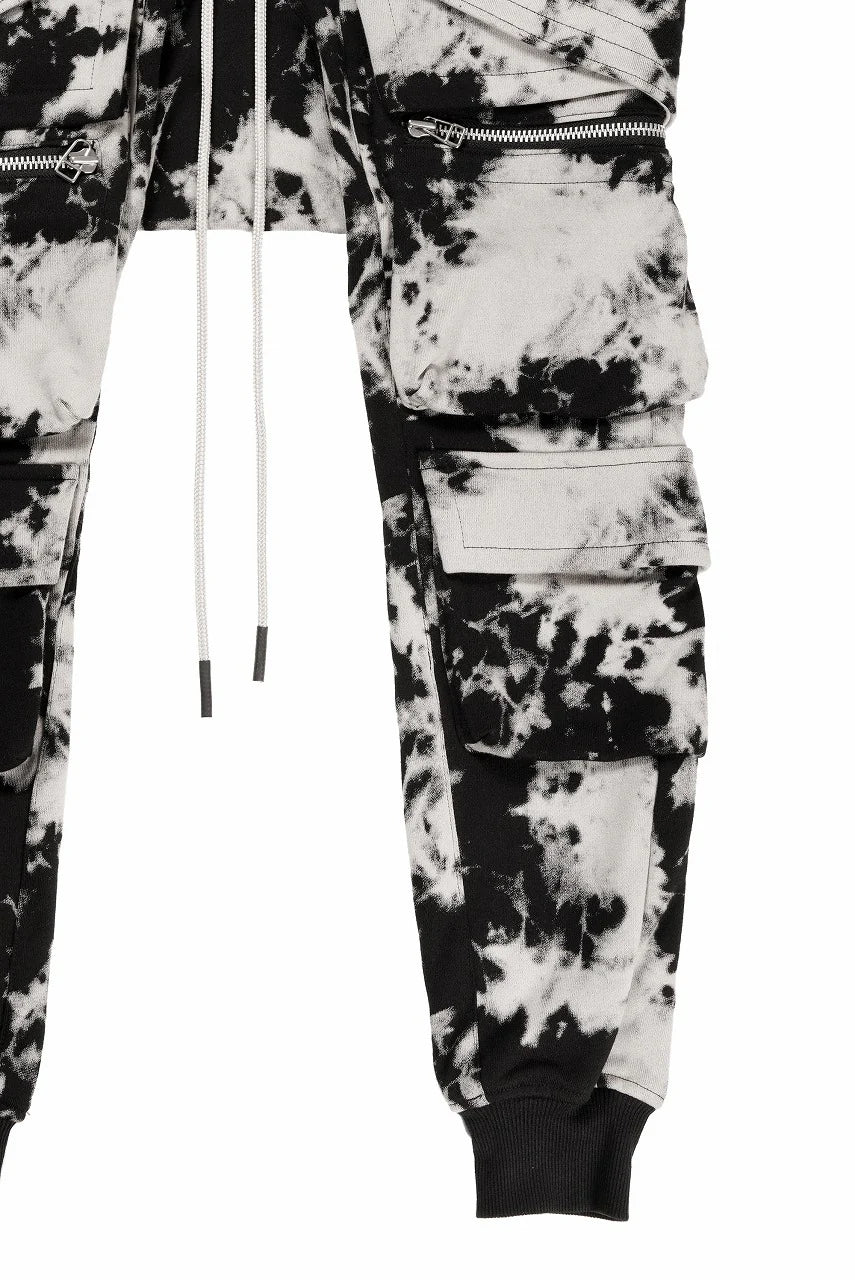 BELT CARGO SAROUEL JOGGER / MOTTLED DYING (BLACK x IVORY)