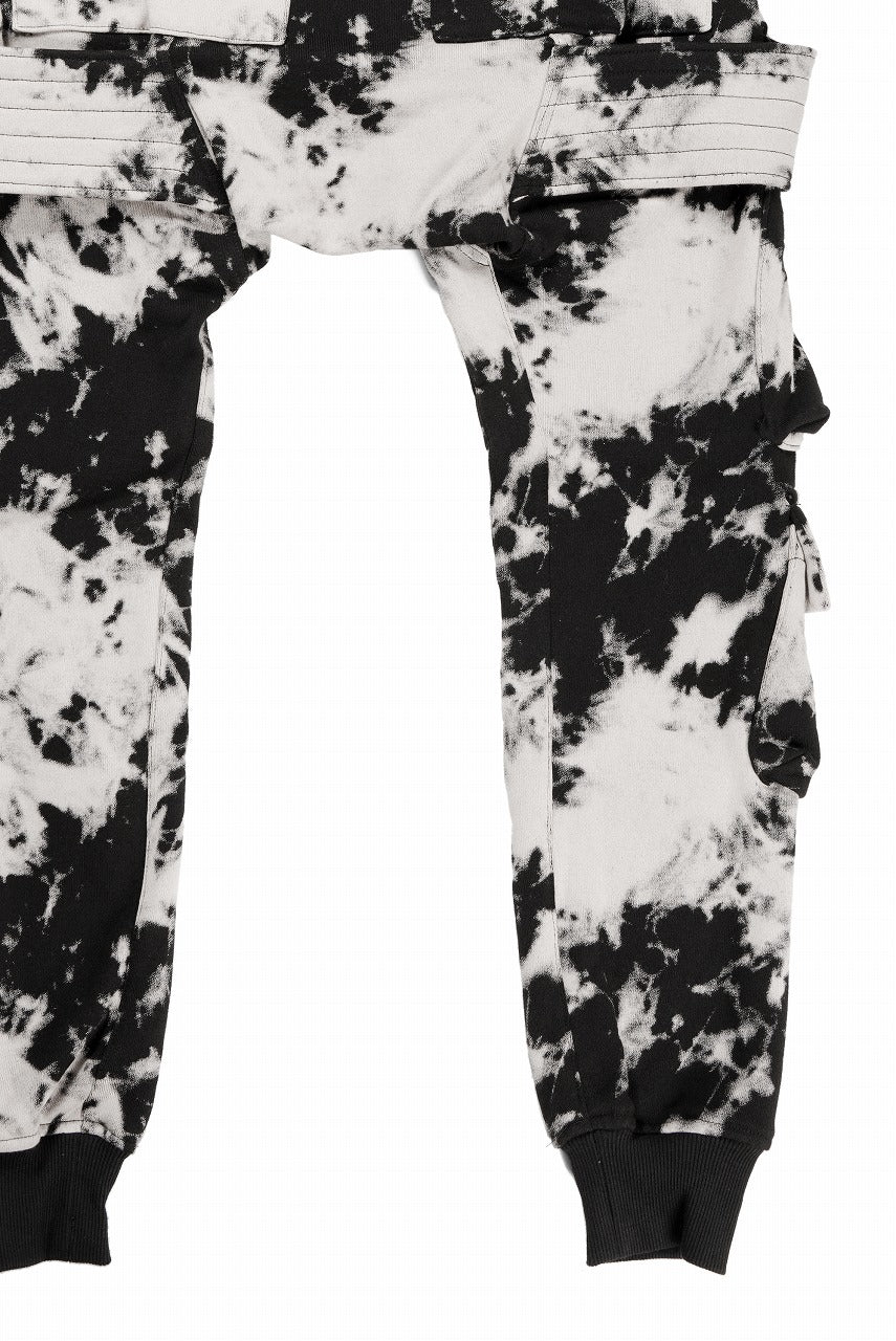 BELT CARGO SAROUEL JOGGER / MOTTLED DYING (BLACK x IVORY)
