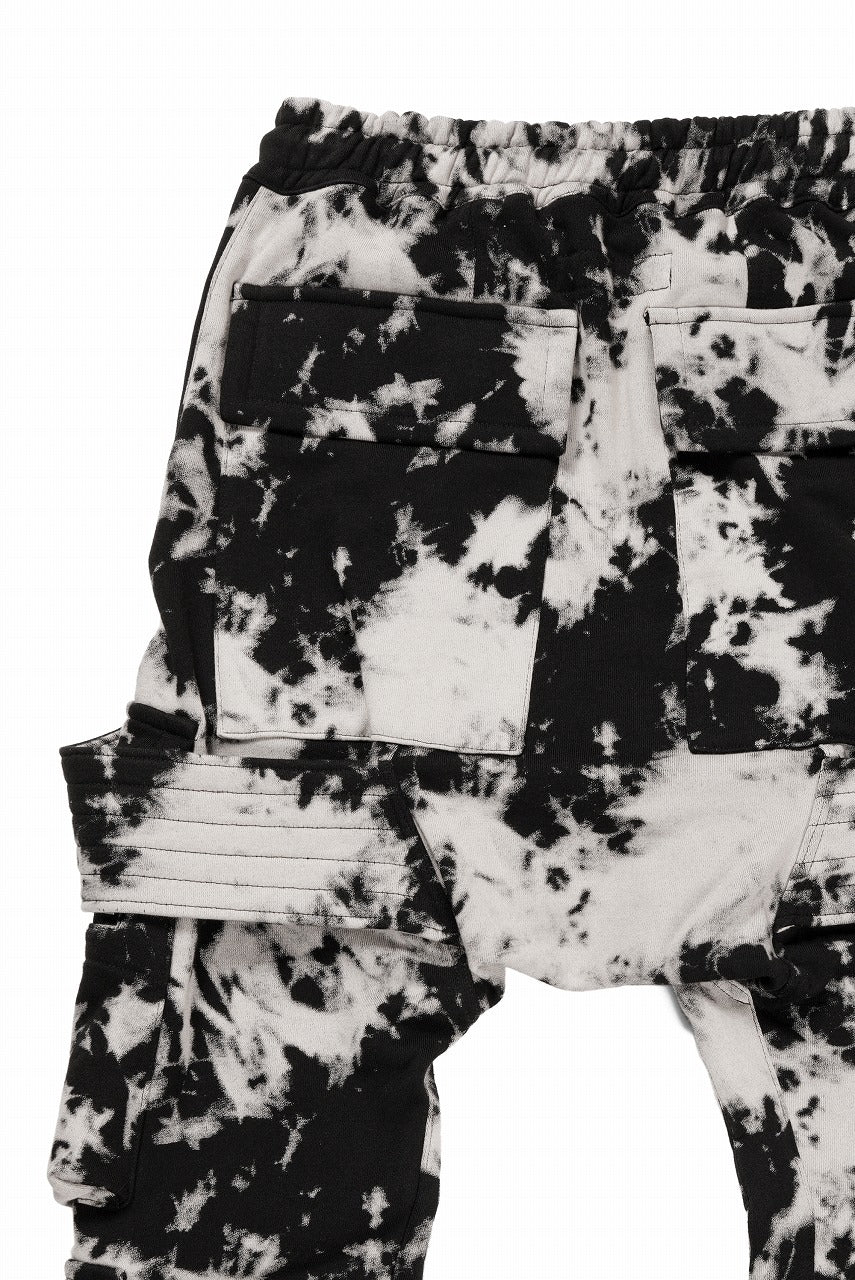 BELT CARGO SAROUEL JOGGER / MOTTLED DYING (BLACK x IVORY)