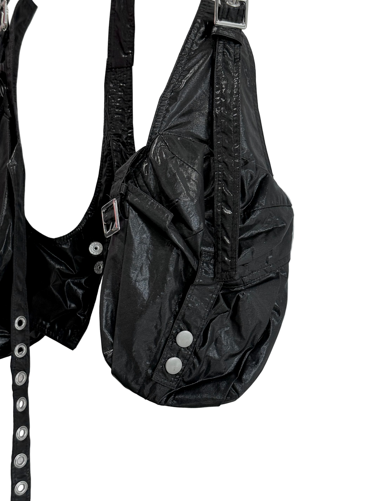 MATTE COATING CARGO VEST BAG (BLACK)