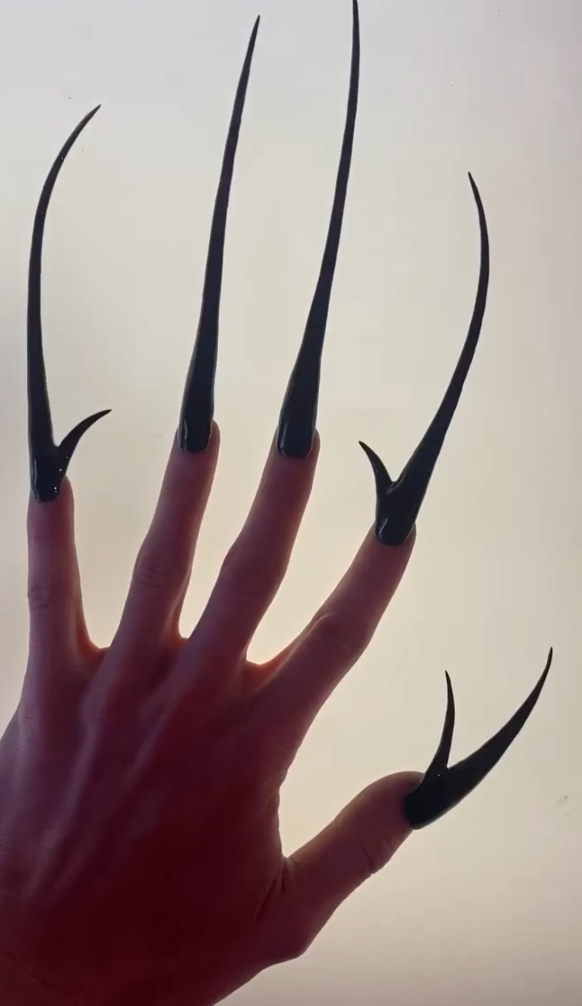 Black Chitin Sculpted Press On Nails (M)