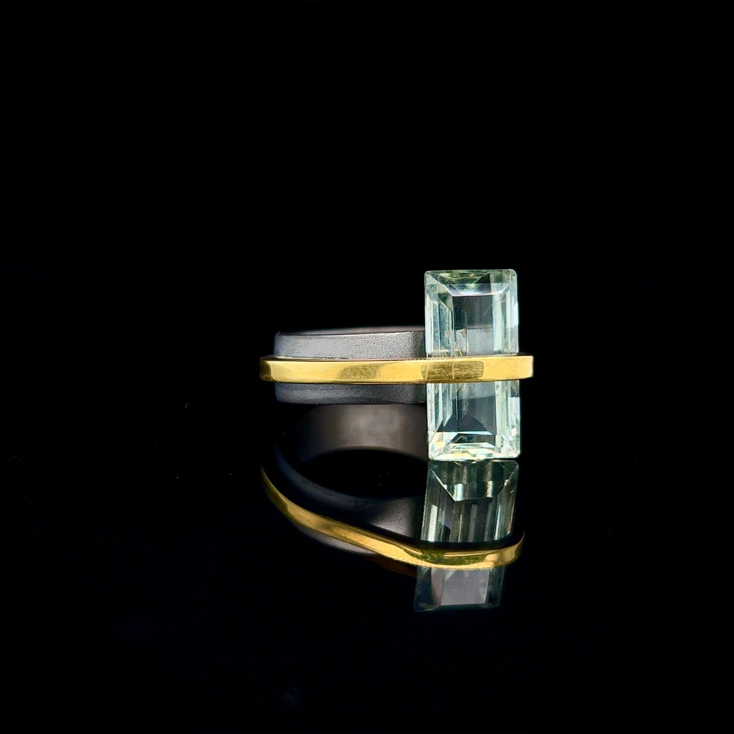 Slave Ring - Green Amethyst & Black Rhodium