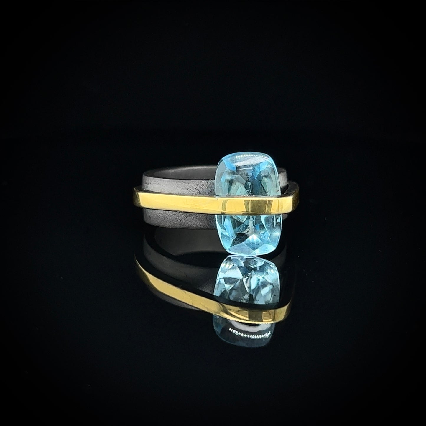 Slave Ring - Blue Topaz & Black Rhodium