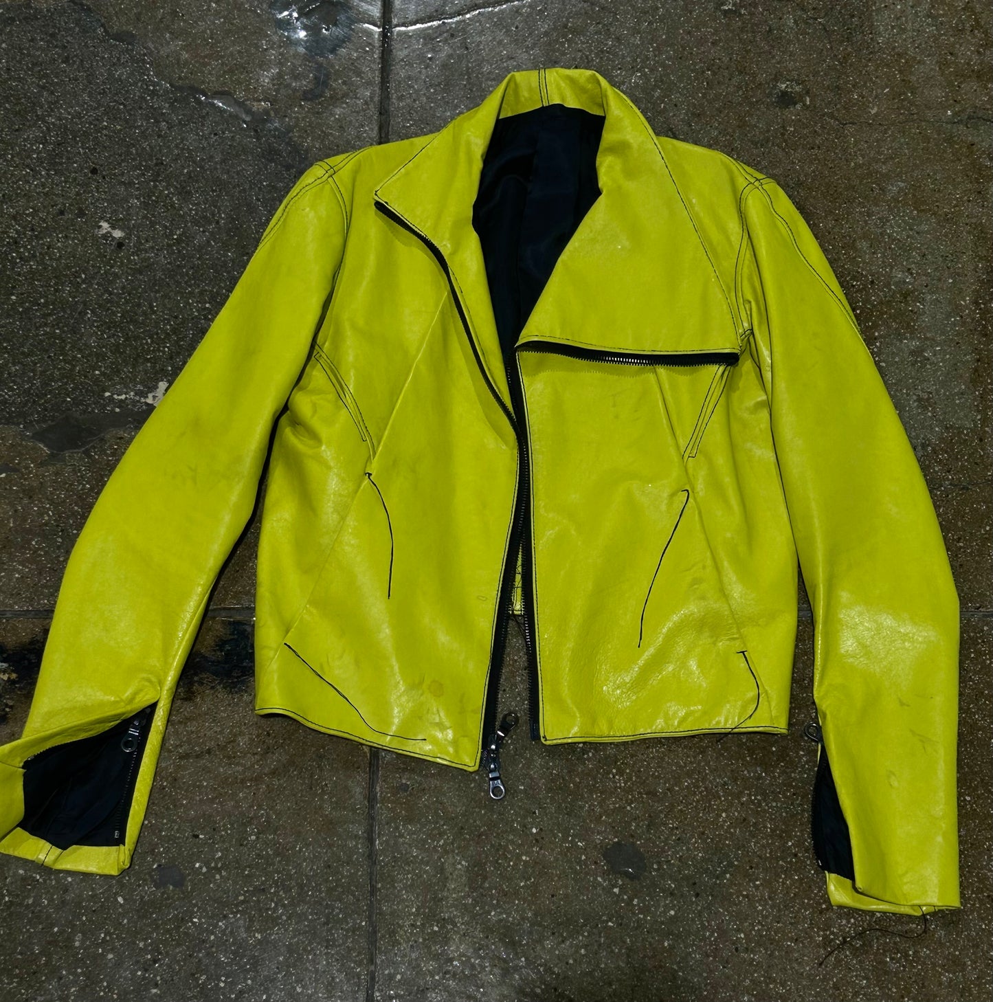 ACID YELLOW LEATHER JACKET