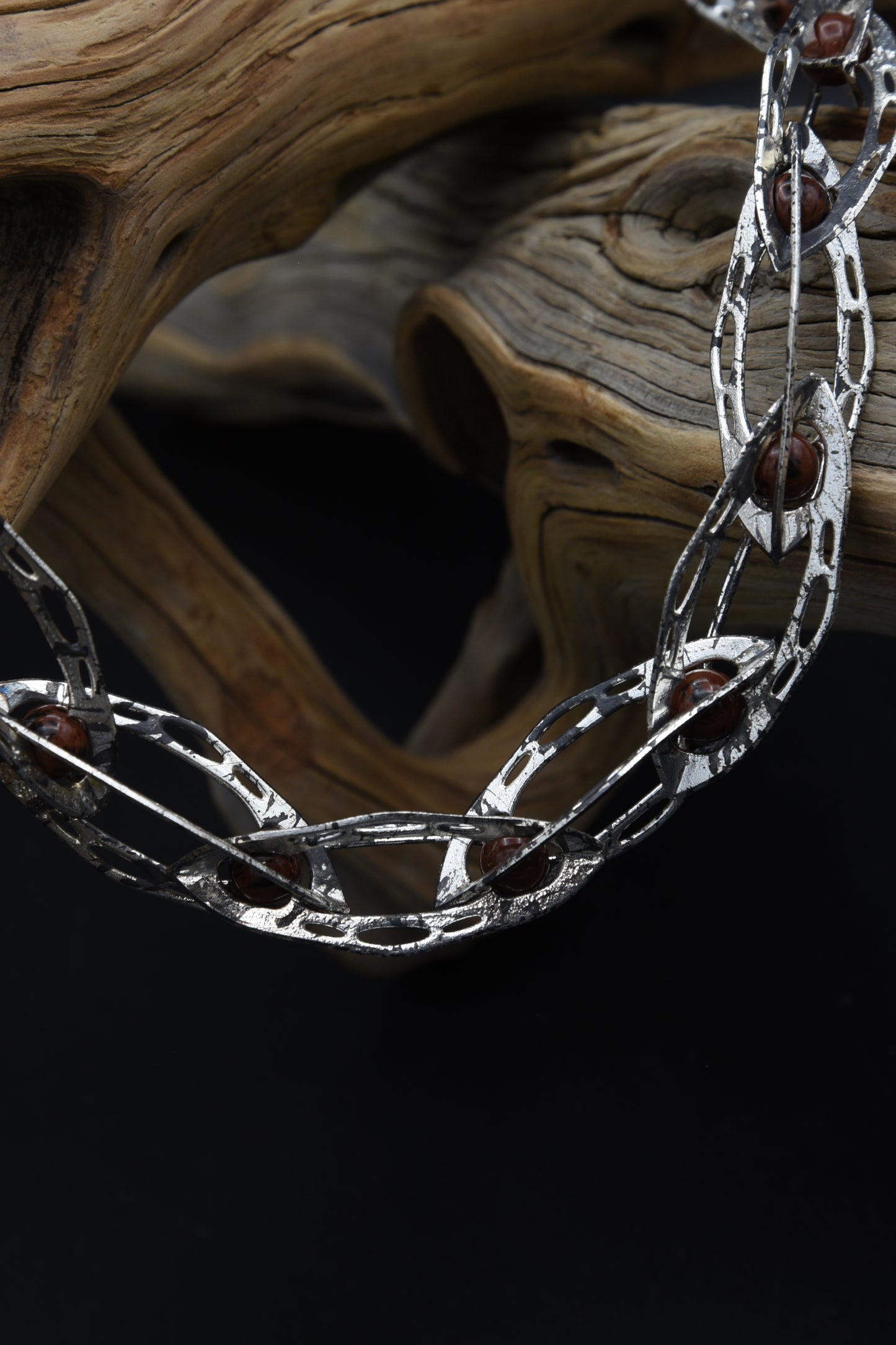 LACEBONE CHAIN - SPECKLED RED OBSIDIAN
