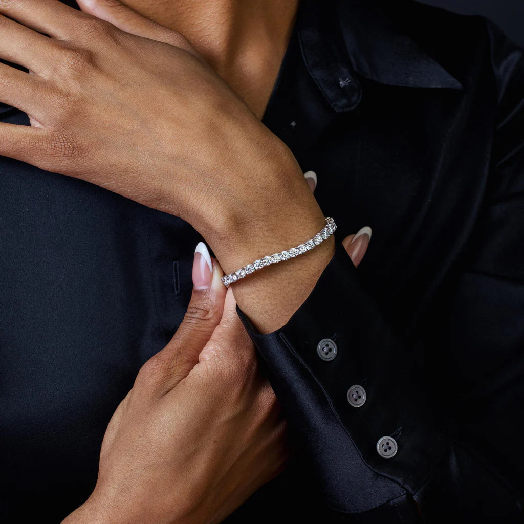 Silver Moissanite 3mm Tennis Bracelet