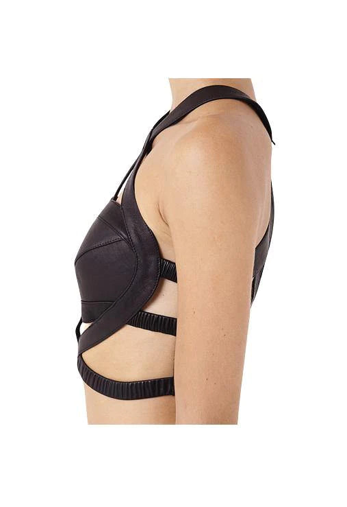BASALT LEATHER CROP TOP