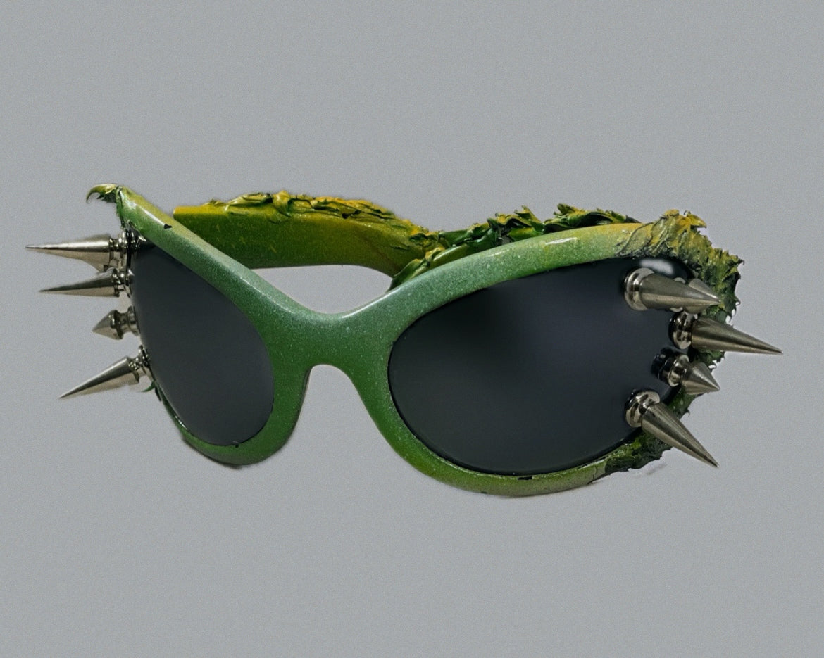 Green Spiked Sunglasses