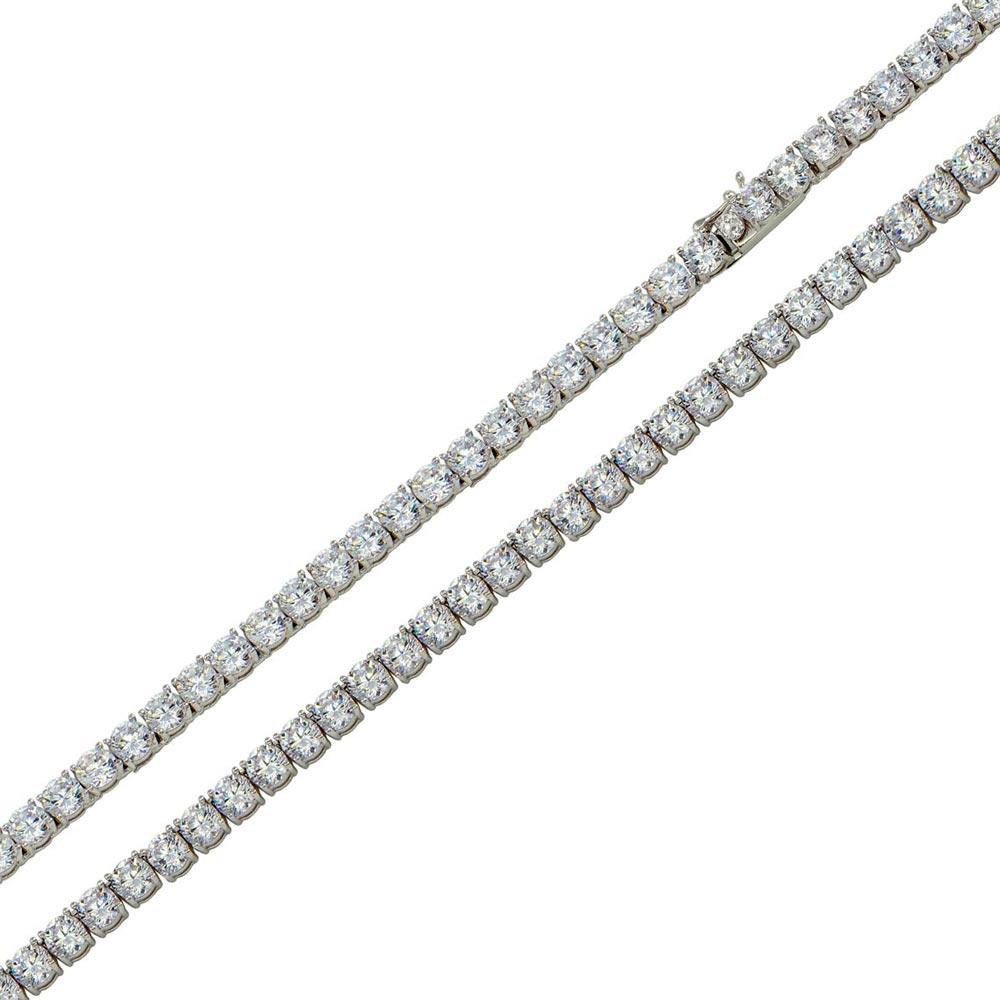 Silver Moissanite 3mm Tennis Necklace