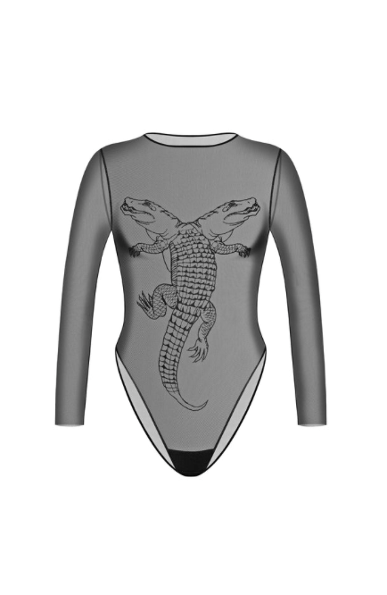 ALLIGATOR BLACK LONG SLEEVE BODYSUIT