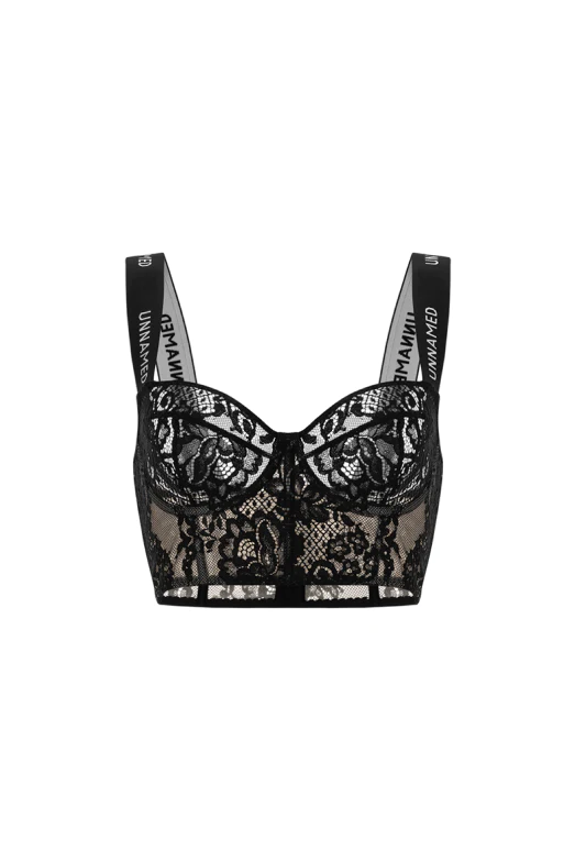 SICILIA BLACK CORSAGE BRA